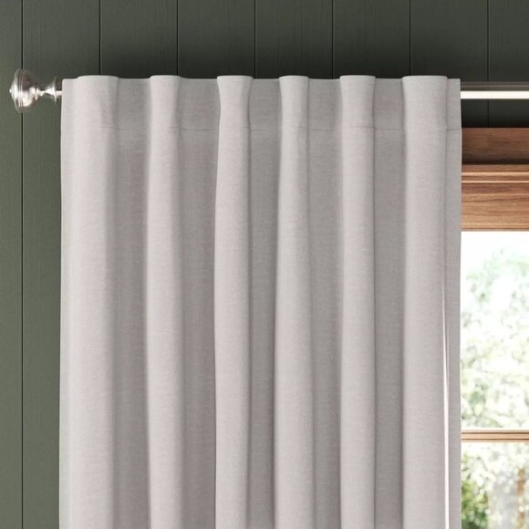 Threshold Velvet Matte Blackout Single Silver Color Curtain Panel 50" x 63" - Picture 2 of 7